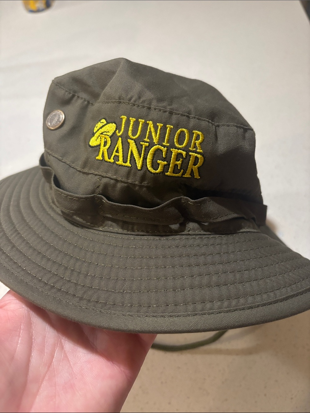Official Rocky Mountain National Park Kids Olive Green Embroidered Bucket Hat